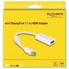 Delock 65128 Mini-DisplayPort / HDMI adaptér [1x mini DisplayPort zástrčka - 1x HDMI zásuvka] bílá 12 cm