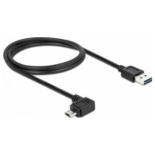 Delock USB kabel USB 2.0 USB-A zástrčka, USB Micro-B zástrčka 1.00 m černá pozlacené kontakty 83846