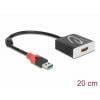 Delock 62736 USB 3.0 / HDMI kabelový adaptér [1x USB 3.2 gen. 1 zásuvka A - 1x HDMI zásuvka] černá pozlacené kontakty, s feritovým jádrem 20 cm