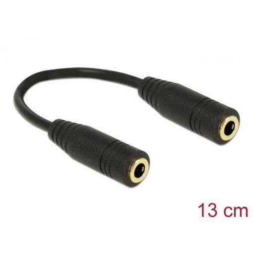 Delock 65896 65896 jack audio prodlužovací kabel [1x jack zásuvka 3,5 mm - 1x jack zásuvka 3,5 mm] černá