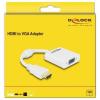 Delock 65346 HDMI / VGA adaptér [1x HDMI zástrčka - 1x VGA zásuvka] bílá s feritovým jádrem 12 cm