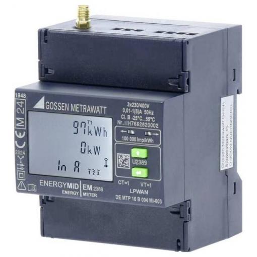 Gossen Metrawatt EM2389 U2389-V039 třífázový elektroměr s připojením měniče 5 A Úředně schválený: Ano 1 ks