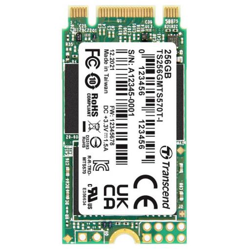 Transcend 256 GB interní SSD disk SATA M.2 2242 SATA III, M.2 SATA 6 Gb/s TS256GMTS570TI-VS1