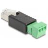 Delock RJ45 síťový adaptér Kabel [1x RJ45 zástrčka - 1x šroubové svorky] 0 mm černozelená