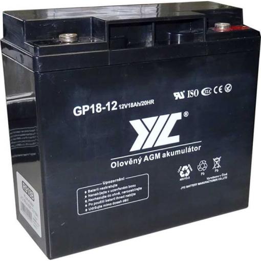 Olověný akumulátor JYC GP18-12 VRLA AGM, 12 V / 18 Ah