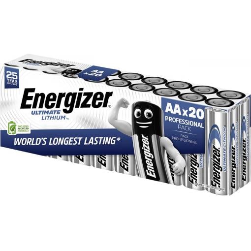 Energizer Ultimate FR6 tužková baterie AA lithiová, 3000 mAh, 1.5 V, 20 ks