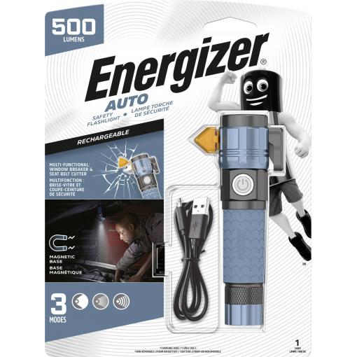 Energizer Auto Metal Light LED kapesní svítilna, napájeno akumulátorem, 500 lm