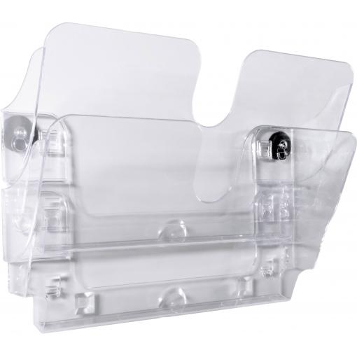 Durable Flexiplus 1709022400 drřák letáků na zeď průhledná DIN A4 na šířku Počet přihrádek 2 1 ks (š x v x h) 340 x 250 x 23 mm