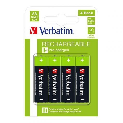 Nabíjecí článek AA Verbatim 2500 mAh Ni-MH, 4 ks