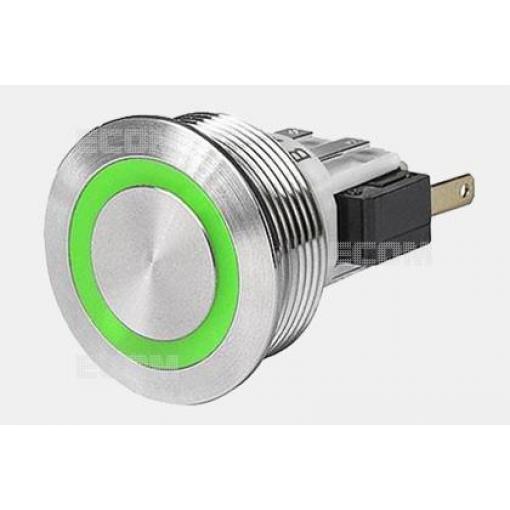 Antivandal tlačítko MSMII-30SR-GN, 250 V / 5 A, IP66, zelená LED
