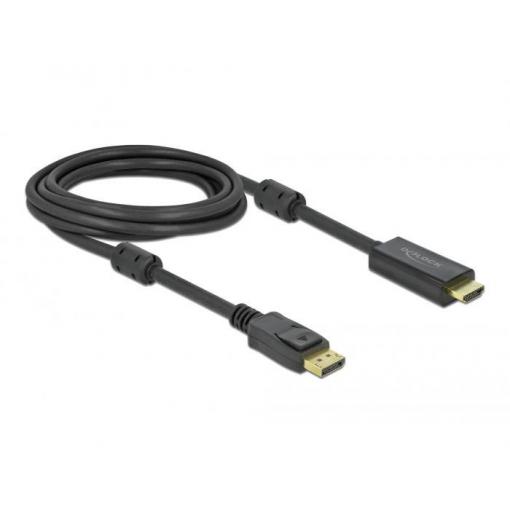 Delock DisplayPort / HDMI kabel Konektor DisplayPort, Zástrčka HDMI-A 3 m černá 85957 pozlacené kontakty, 4K UHD Kabel DisplayPort