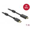 Delock DisplayPort / HDMI kabel Konektor DisplayPort, Zástrčka HDMI-A 1 m černá 85955 pozlacené kontakty, 4K UHD Kabel DisplayPort