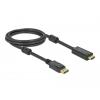 Delock DisplayPort / HDMI kabel Konektor DisplayPort, Zástrčka HDMI-A 2 m černá 85956 pozlacené kontakty, 4K UHD Kabel DisplayPort