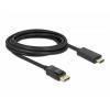 Delock HDMI / DisplayPort kabel Konektor DisplayPort, Zástrčka HDMI-A 3 m černá 82435 kroucený , pozlacené kontakty, třížilový stíněný Kabel DisplayPort