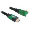 Delock HDMI kabel Zástrčka HDMI-A 1 m černá, zelená 82951 kulatý, 4K UHD, pozlacené kontakty, kroucený HDMI kabel
