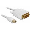 Delock USB kabel Mini DisplayPort konektory, DVI-D 24+1pol. Zástrčka 2 m bílá 82918 pozlacené kontakty Kabel DisplayPort
