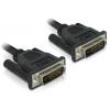 Delock DVI kabel DVI-D 24+1pol. Zástrčka 0.5 m černá 84369 kulatý, stíněný, pozlacené kontakty DVI kabel