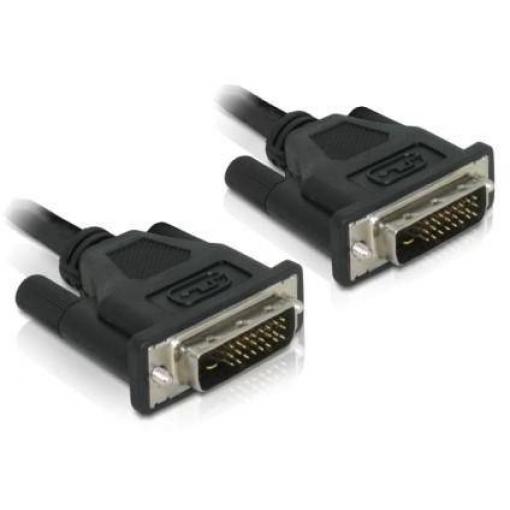 Delock DVI kabel DVI-D 24+1pol. Zástrčka 0.5 m černá 84369 kulatý, stíněný, pozlacené kontakty DVI kabel