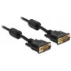Delock DVI kabel DVI-D 24+1pol. zásuvka, DVI-D 24+1pol. Zástrčka 2 m černá 83190 dvoužilový stíněný, pozlacené kontakty DVI kabel