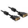Delock DVI kabel DVI-D 24+1pol. zásuvka, DVI-D 24+1pol. Zástrčka 3 m černá 83191 dvoužilový stíněný, pozlacené kontakty DVI kabel