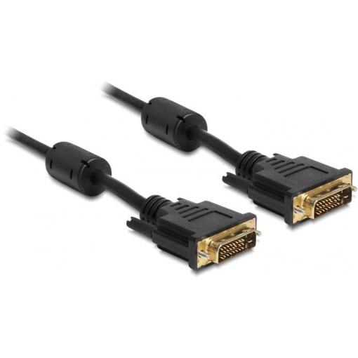 Delock DVI kabel DVI-D 24+1pol. zásuvka, DVI-D 24+1pol. Zástrčka 3 m černá 83191 dvoužilový stíněný, pozlacené kontakty DVI kabel