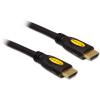 Delock HDMI kabel Zástrčka HDMI-A 1.5 m černá 83738 pozlacené kontakty, 4K UHD, kroucený HDMI kabel