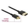 Delock HDMI kabel Zástrčka HDMI-A, Zástrčka HDMI Micro-D 0.25 m černá 85119 pozlacené kontakty, 4K UHD, kroucený , třížilový stíněný HDMI kabel