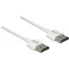 Delock HDMI kabel Zástrčka HDMI-A 0.25 m bílá 85120 pozlacené kontakty, 4K UHD, kroucený , třížilový stíněný HDMI kabel