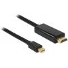 Delock HDMI / Mini-DisplayPort kabel Mini DisplayPort konektory, Zástrčka HDMI-A 3 m černá 83700 pozlacené kontakty, třížilový stíněný Kabel DisplayPort