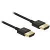 Delock HDMI kabel Zástrčka HDMI-A 2 m černá 84773 pozlacené kontakty, 4K UHD, kroucený , třížilový stíněný HDMI kabel