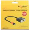 Delock DisplayPort / HDMI kabel DisplayPort zásuvka, Zásuvka HDMI-A 0.2 m černá 62735 4K UHD Kabel DisplayPort