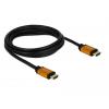 Delock HDMI kabel Zástrčka HDMI-A 2 m černá, zlatá 85729 třížilový stíněný, pozlacené kontakty, 8K UHD HDMI kabel