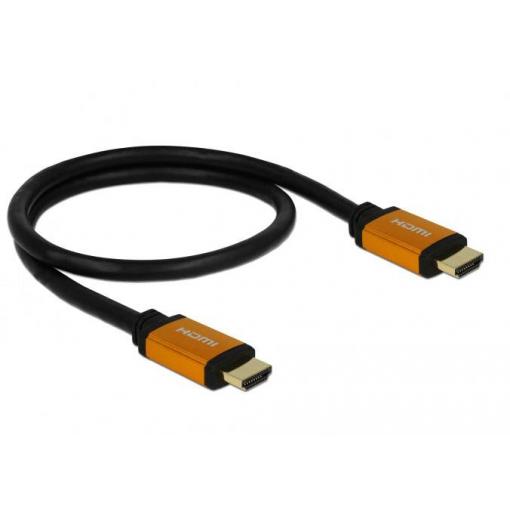 Delock HDMI kabel Zástrčka HDMI-A 0.5 m černá, zlatá 85726 třížilový stíněný, pozlacené kontakty, 8K UHD HDMI kabel