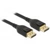 Delock DisplayPort kabel Konektor DisplayPort 1 m černá 85658 pozlacené kontakty, kroucený , třížilový stíněný, 4K UHD, 8K UHD Kabel DisplayPort