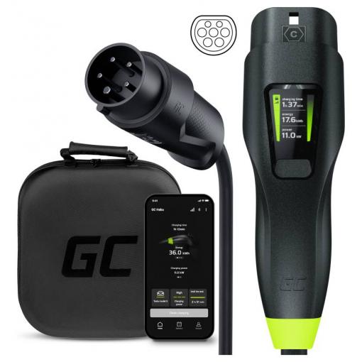 Green Cell Habu EV mobilní nabíjecí stanice typ 2, 16 A, 11 kW, App, GC-EVGC01