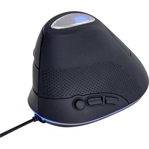 Gembird MUS-ERGO-03 optická ergonomická myš, přenos kabelový, 6 tlačítko, 800 dpi, 1600 dpi, 2400 dpi, 3200 dpi, šedá