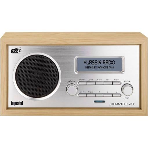 Imperial Imperial DABMAN 30 Mobiles DAB+ / FM-Radio Holz 22-129-00 Akumulátorové rádio, pistolová šedá