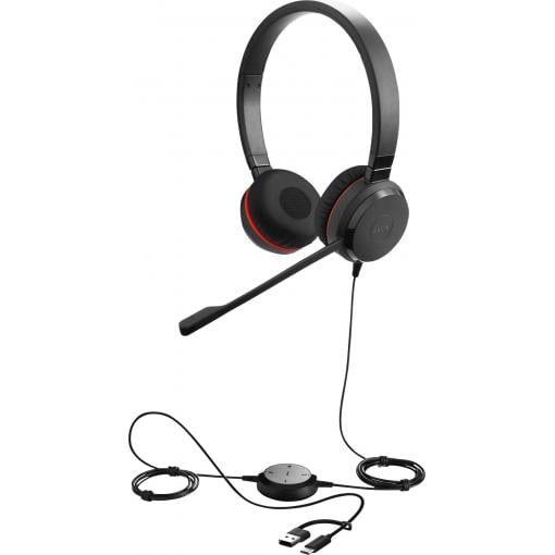Jabra Evolve 30 II Headset otevřená (On Ear) kabelová stereo černá Potlačení hluku, Redukce šumu mikrofonu headset, regulace hlasitosti, Vypnutí zvuku