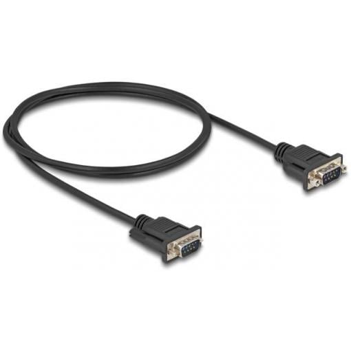 Delock sériový kabel [1x D-SUB zástrčka 9pólová - 1x D-SUB zástrčka 9pólová], 1 m, černá
