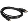 Delock DisplayPort / Mini-DisplayPort kabel Mini DisplayPort konektory, Konektor DisplayPort 2 m černá 82438 4K UHD, pozlacené kontakty Kabel DisplayPort