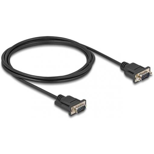 Delock sériový kabel [1x RS232 zástrčka - 1x RS232 zástrčka ], 2 m, černá
