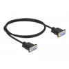 Delock sériový kabel [1x D-SUB zásuvka 9pólová - 1x D-SUB zásuvka 9pólová], 1 m, černá