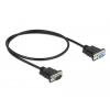 Delock sériový kabel [1x RS232 zástrčka - 1x RS232 zásuvka ], 0.5 m, černá
