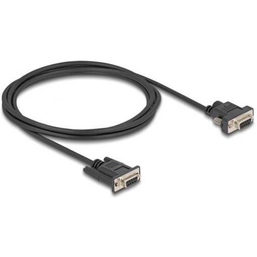 Delock sériový kabel [1x D-SUB zásuvka 9pólová - 1x D-SUB zásuvka 9pólová], 2 m, černá