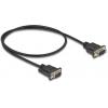 Delock sériový kabel [1x D-SUB zástrčka 9pólová - 1x D-SUB zástrčka 9pólová], 0.5 m, černá