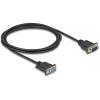 Delock sériový kabel [1x D-SUB zástrčka 9pólová - 1x D-SUB zásuvka 9pólová], 2 m, černá