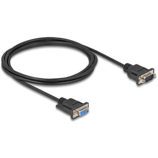 Delock sériový kabel [1x D-SUB zástrčka 9pólová - 1x D-SUB zásuvka 9pólová], 2 m, černá