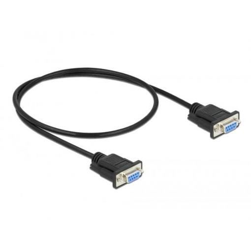 Delock sériový kabel [1x RS232 zásuvka - 1x RS232 zásuvka ], 0.5 m, černá