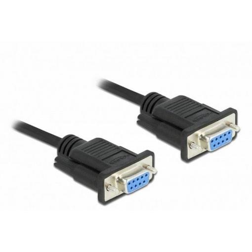 Delock sériový kabel [1x RS232 zásuvka - 1x RS232 zásuvka ], 10 m, černá