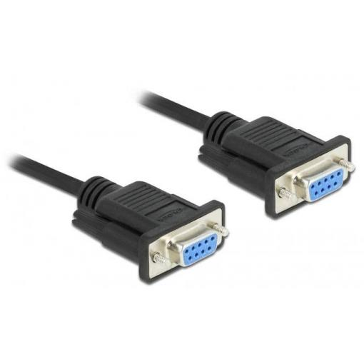 Delock sériový kabel [1x RS232 zásuvka - 1x RS232 zásuvka ], 0.5 m, černá